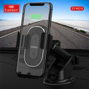 Earldom Cellphone Mount Holder Double Base Mobile Phone Car Holder Charger With15W Qi Wireless Charging