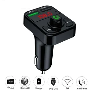 Car FM Transmitter Bluetooth-Compatible 5.0 Wireless Handsfree Car Audio Receiver MP3 Player USB Fast Charger Car Accessories