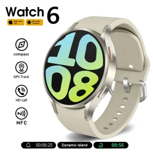New Watch 6 Classic Smartwatch Men AMOLED HD Screen Voice Assistant Bluetooth Call NFC Smart Watch