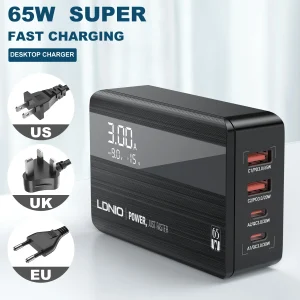 USB C Charger Block,LDNIO 65W USB C Charger with LED Display,PPS Multiport Fast Charger Adapter Compatible for MacBook Pro/Air